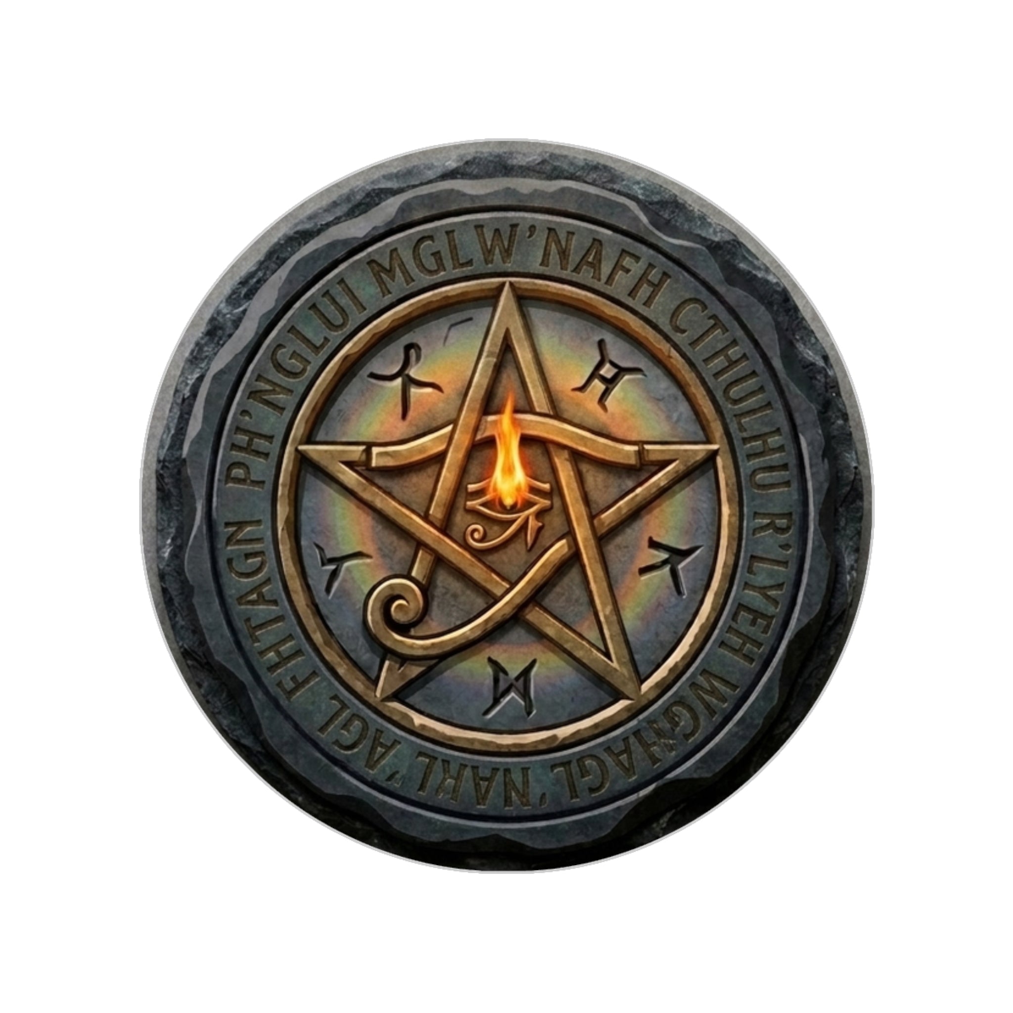Elder Sign Outdoor Sticker — Round Transparent Weatherproof Decal