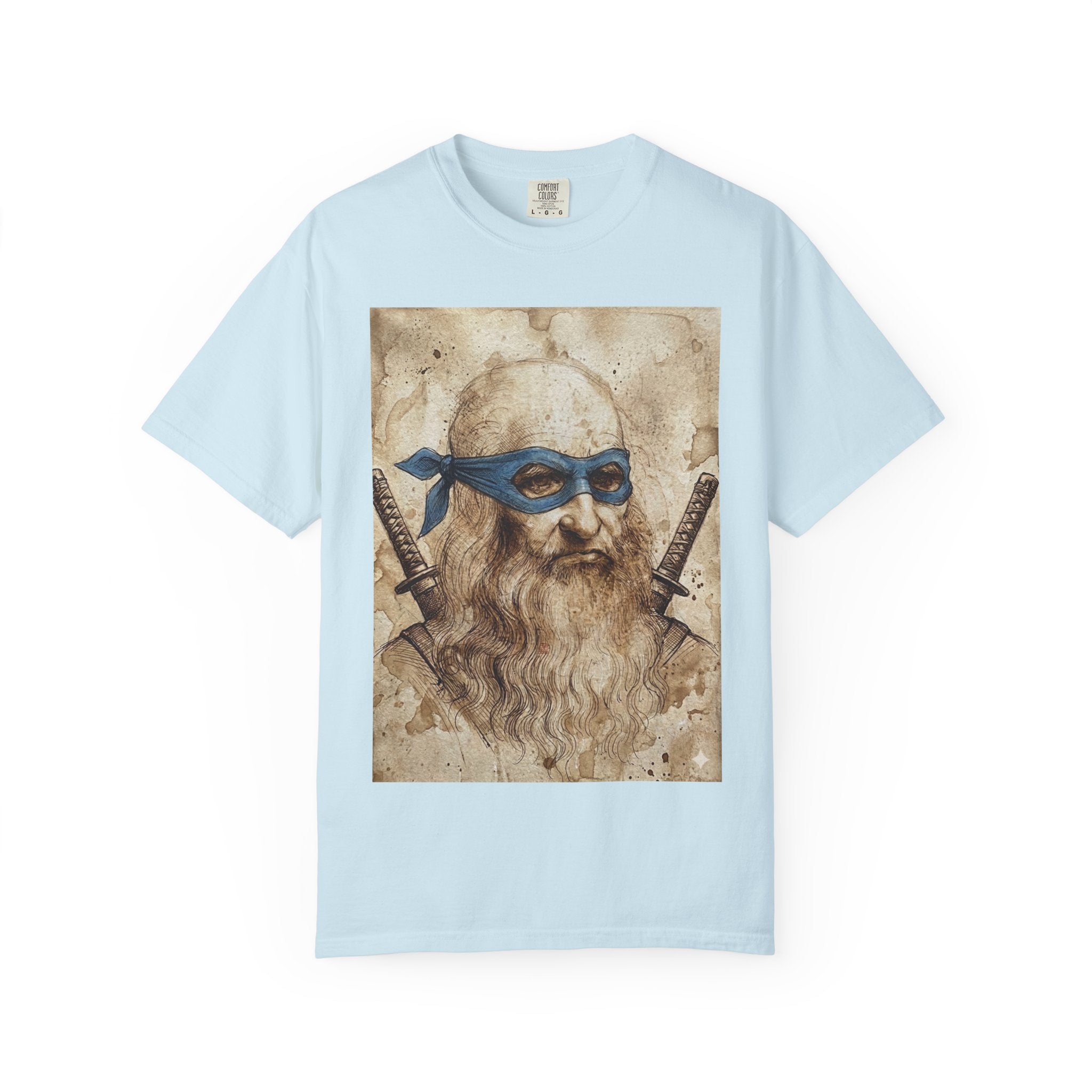 Leonardo Ninja Portrait T-Shirt — Vintage Samurai Leonardo da Vinci Art Tee