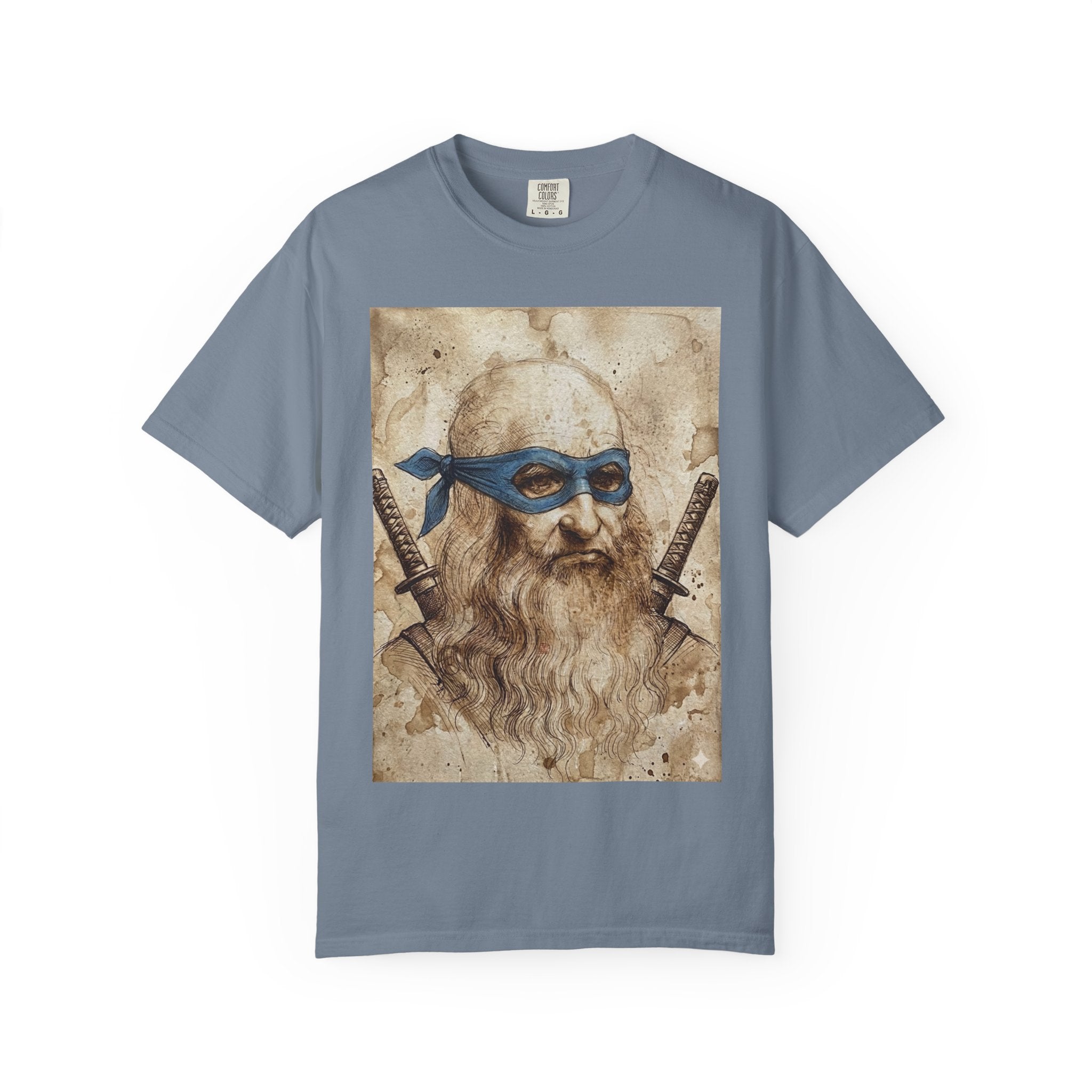Leonardo Ninja Portrait T-Shirt — Vintage Samurai Leonardo da Vinci Art Tee