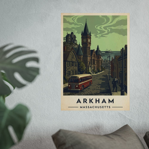 Arkham, Massachusetts Vintage Travel Poster — Fine Art Poster