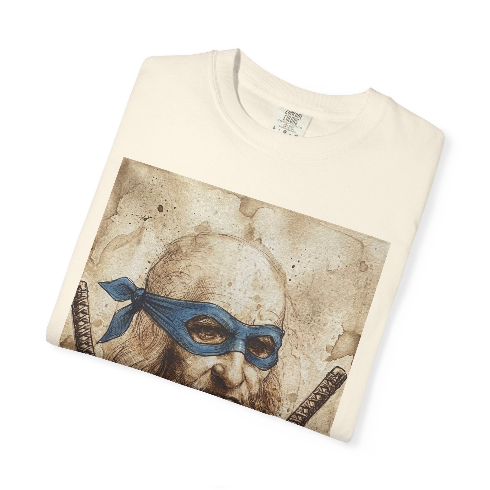Leonardo Ninja Portrait T-Shirt — Vintage Samurai Leonardo da Vinci Art Tee