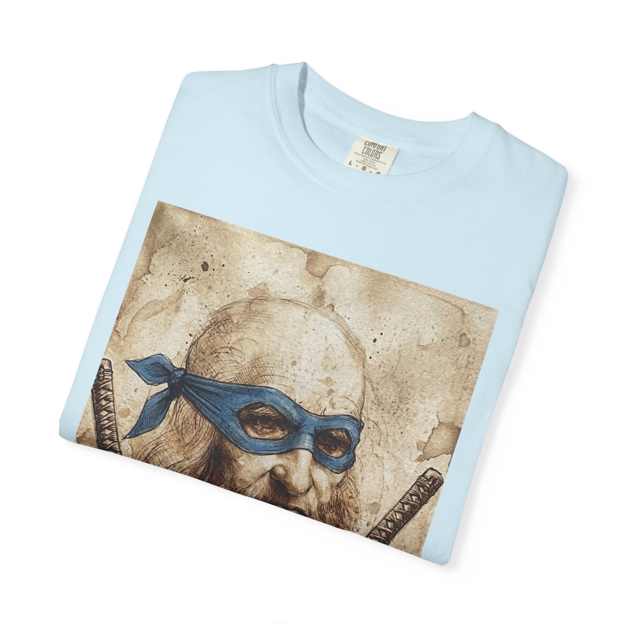 Leonardo Ninja Portrait T-Shirt — Vintage Samurai Leonardo da Vinci Art Tee