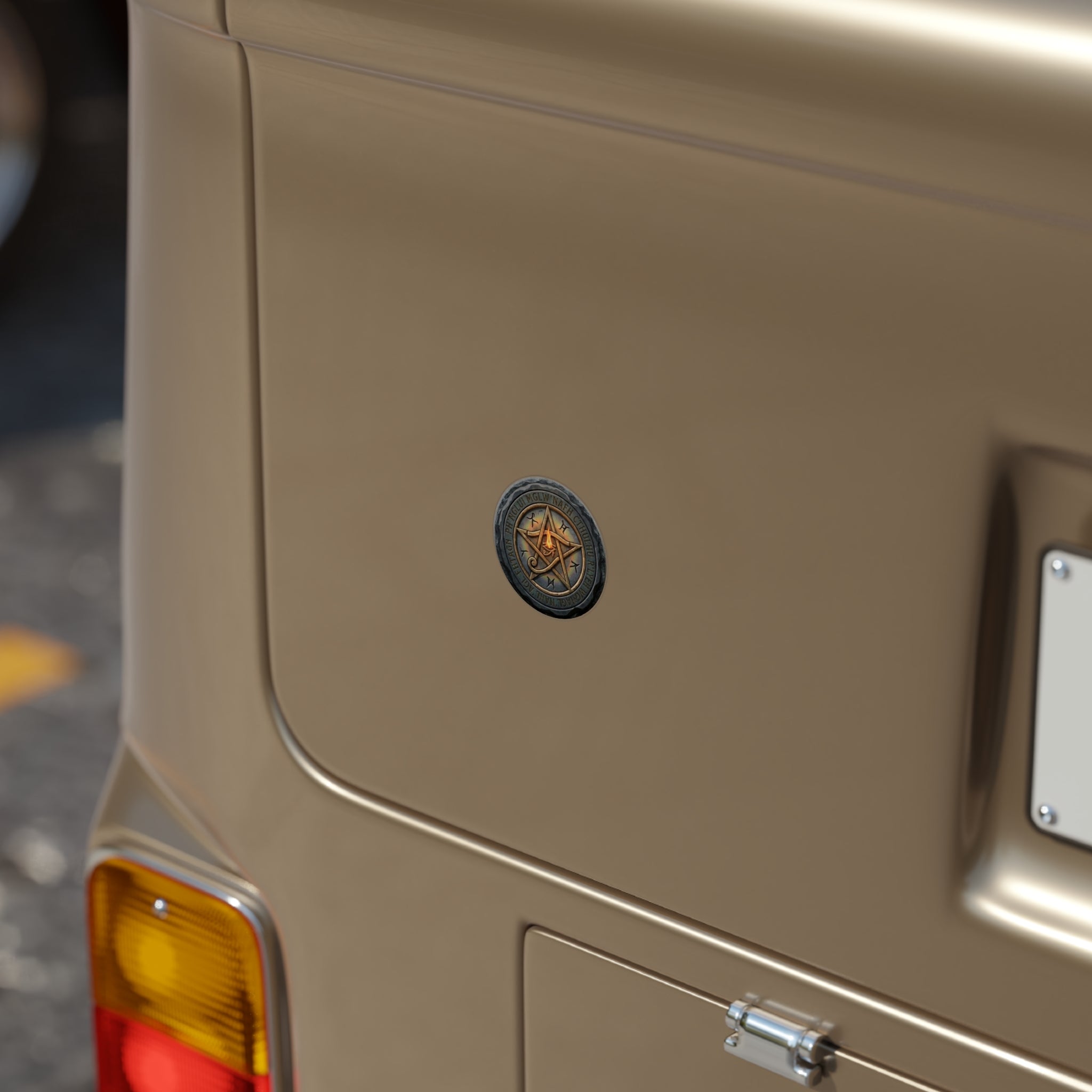 Elder Sign Outdoor Sticker — Round Transparent Weatherproof Decal