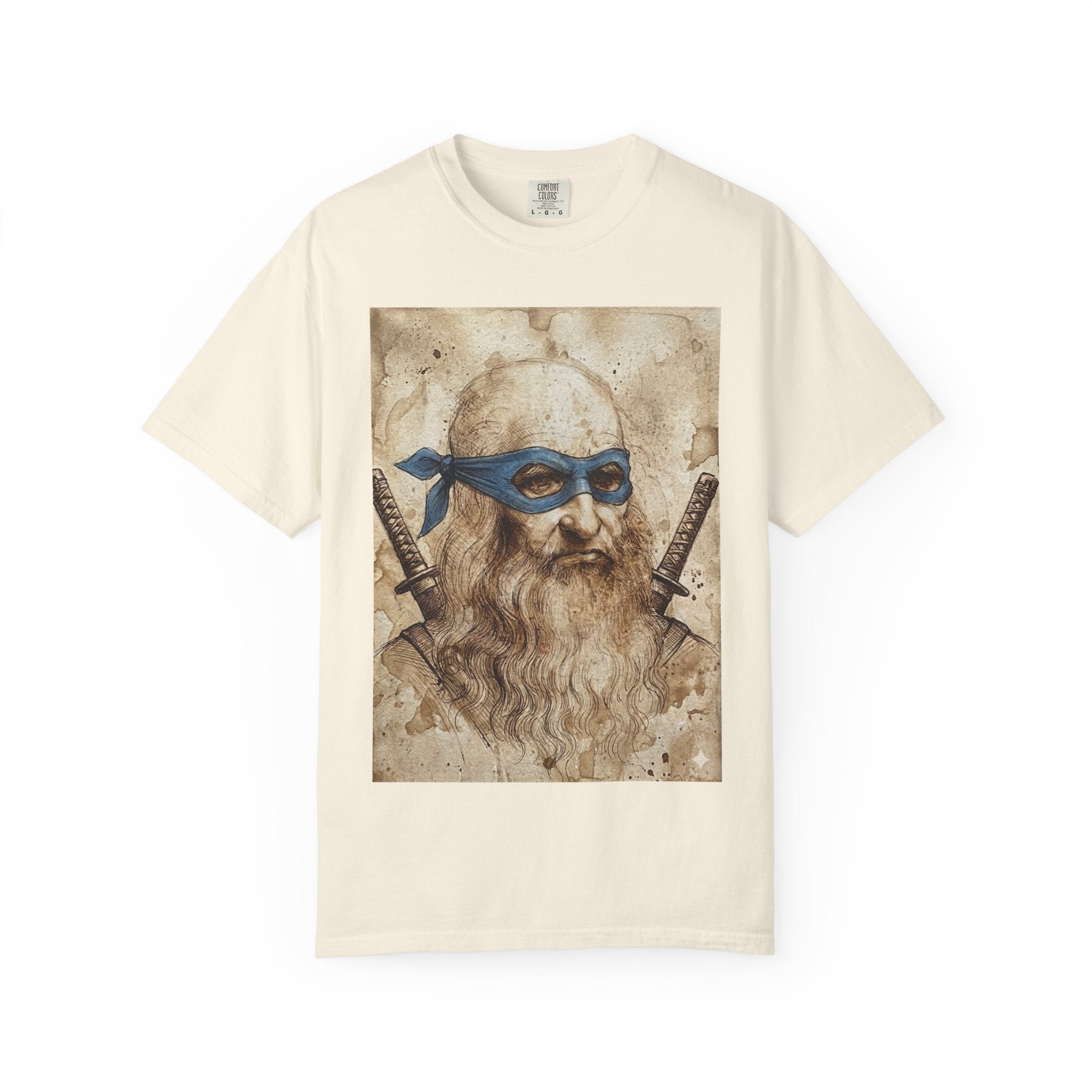 Leonardo Ninja Portrait T-Shirt — Vintage Samurai Leonardo da Vinci Art Tee