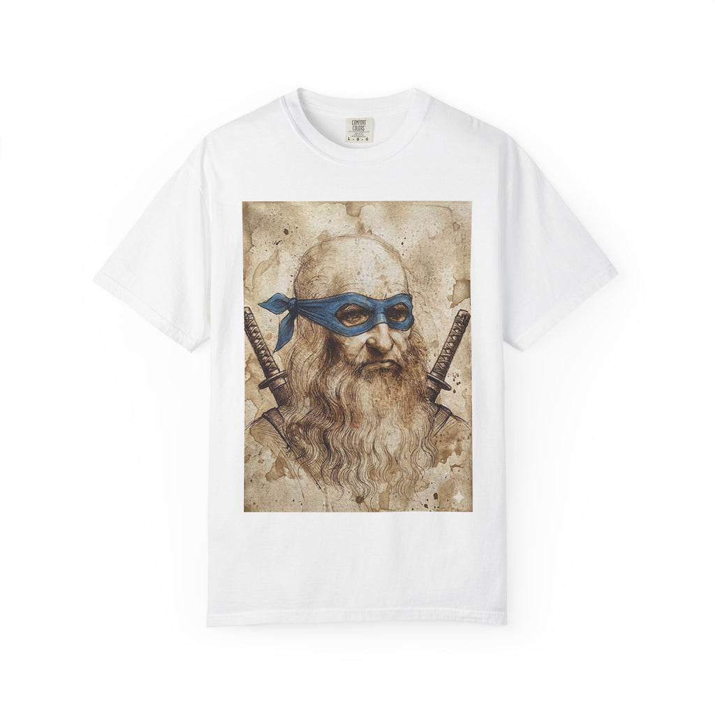 Leonardo Ninja Portrait T-Shirt — Vintage Samurai Leonardo da Vinci Art Tee
