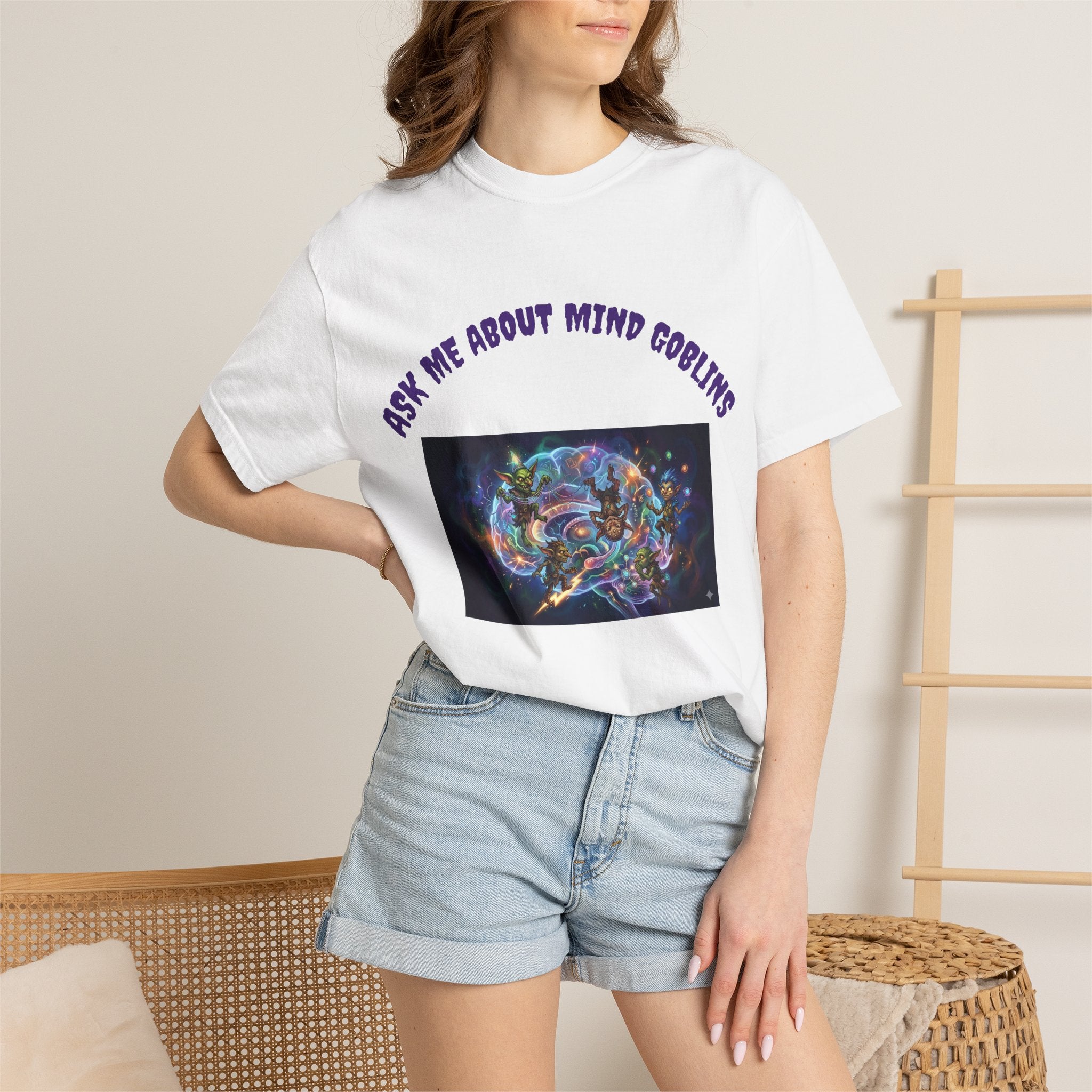 Ask Me About Goblins T-Shirt — Psychedelic Goblin Graphic Tee