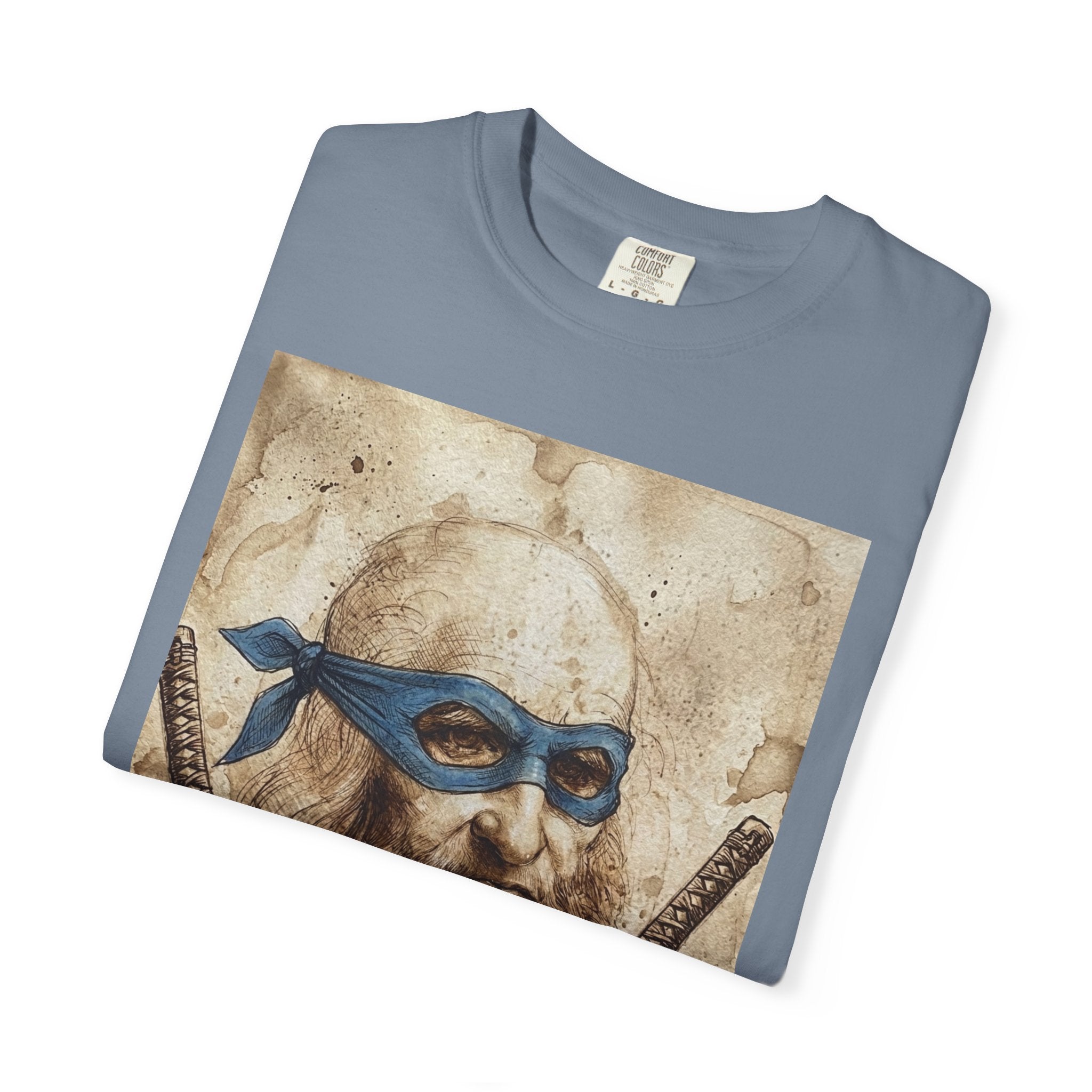 Leonardo Ninja Portrait T-Shirt — Vintage Samurai Leonardo da Vinci Art Tee