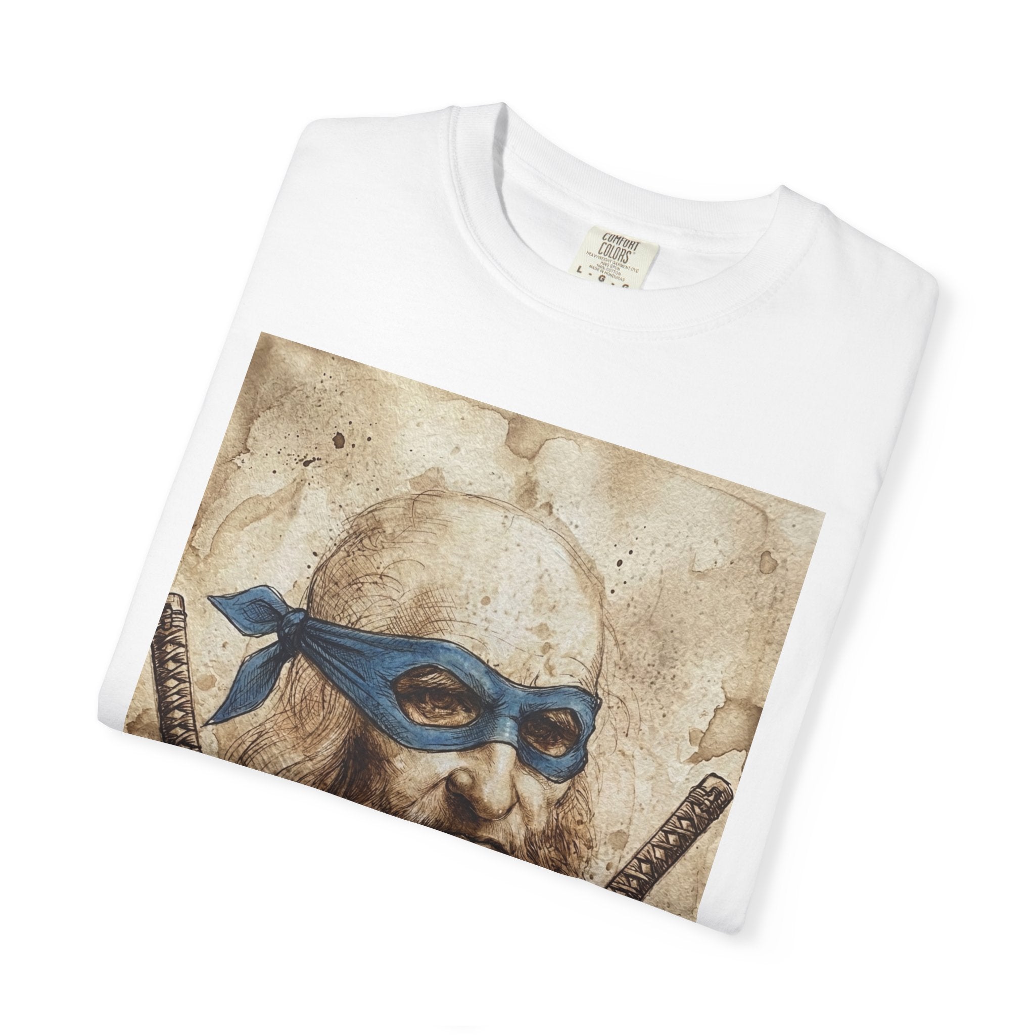 Leonardo Ninja Portrait T-Shirt — Vintage Samurai Leonardo da Vinci Art Tee